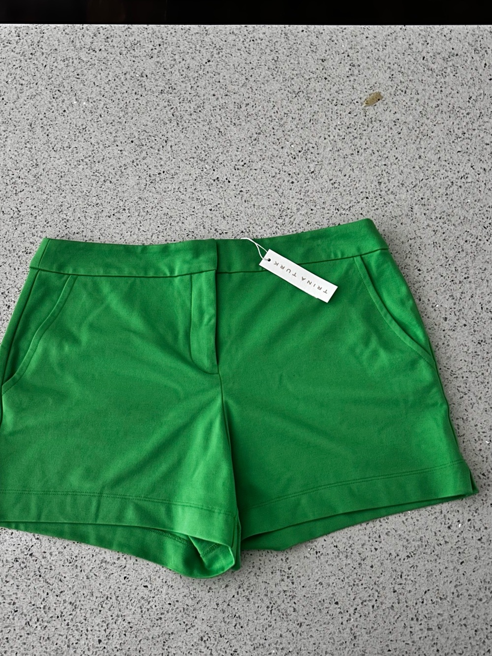 NWT Trina Turk Green Women's Tailored Shorts SZ 10 - Picture 4 of 7